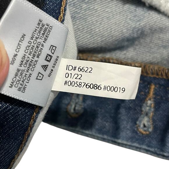 Express Womens Shorts Size 14 Blue Mom Shorts Button Fly Super High Rise Denim - Picture 9 of 13